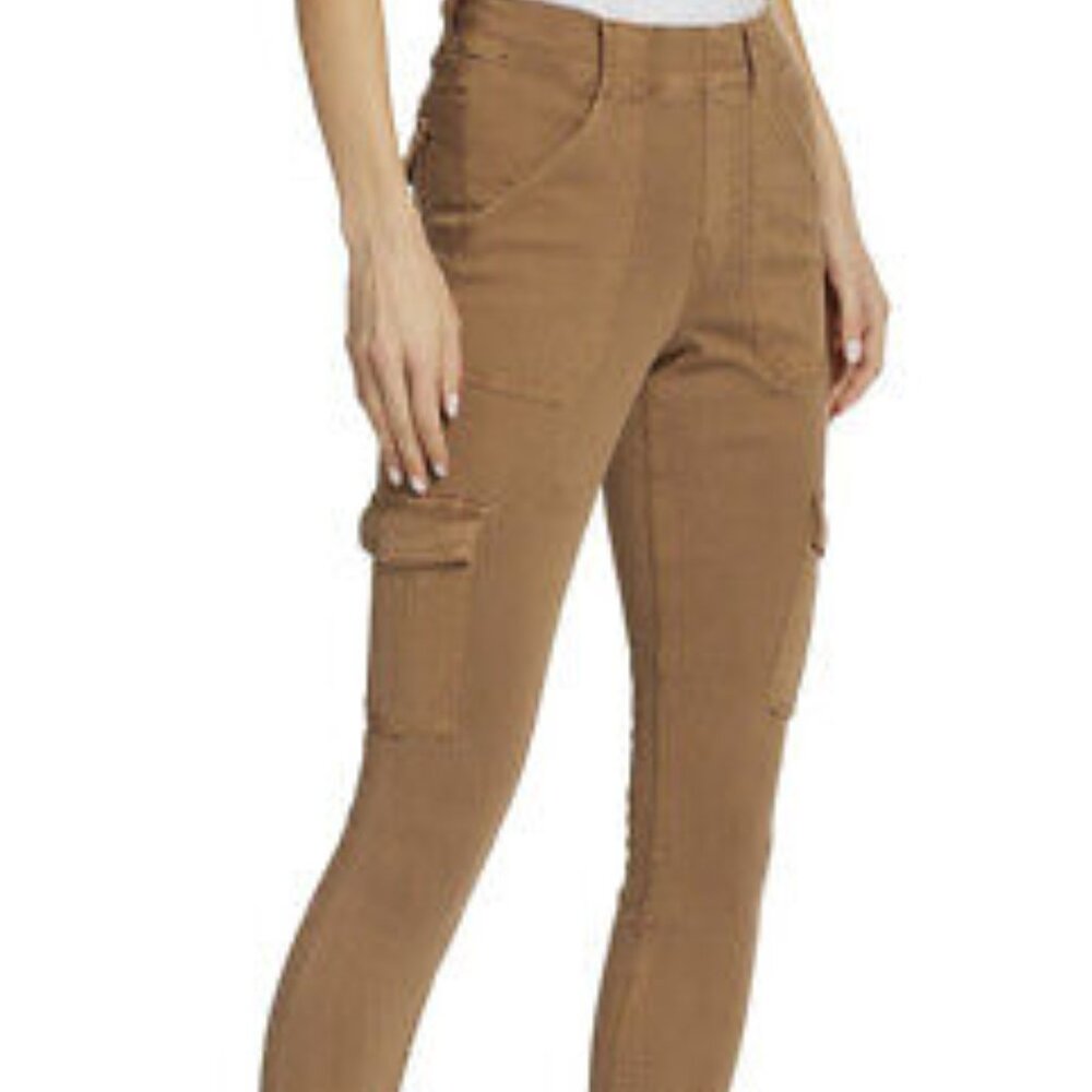 Spanx Stretch Twill Ankle Cargo Pant women's medium petite‎ tan
